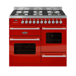 Britannia RC-10XGG-DE Delphi Dual Fuel Range Cooker Red